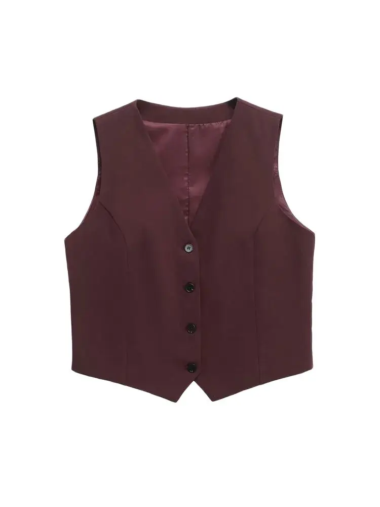 TRZA Women's Chic V-Neck Sleeveless Waistcoat Front Button Female Outerwear Fashion Vest Tops
TRZA Women's Chic V-Neck Sleeveless Waistcoat Front Button Female Outerwear Fashion Vest Tops