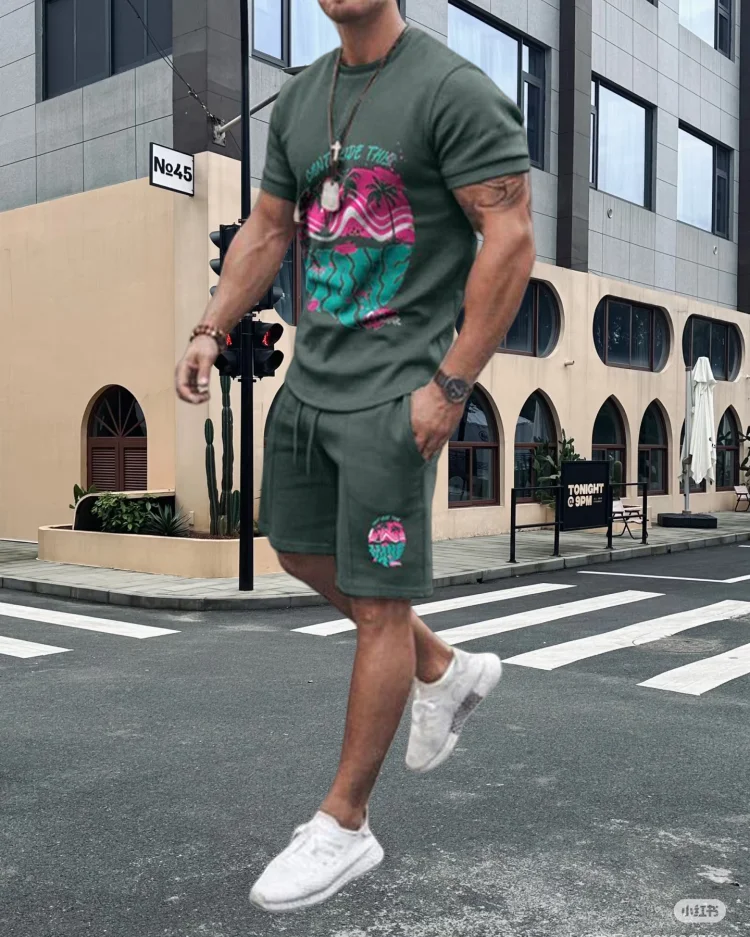 2025 Summer Men's Fashion Street Short-sleeved Suit Simple 3D Printing Casual Beach Two-piece Comfortable and Breathable
2025 Summer Men's Fashion Street Short-sleeved Suit Simple 3D Printing Casual Beach Two-piece Comfortable and Breathable