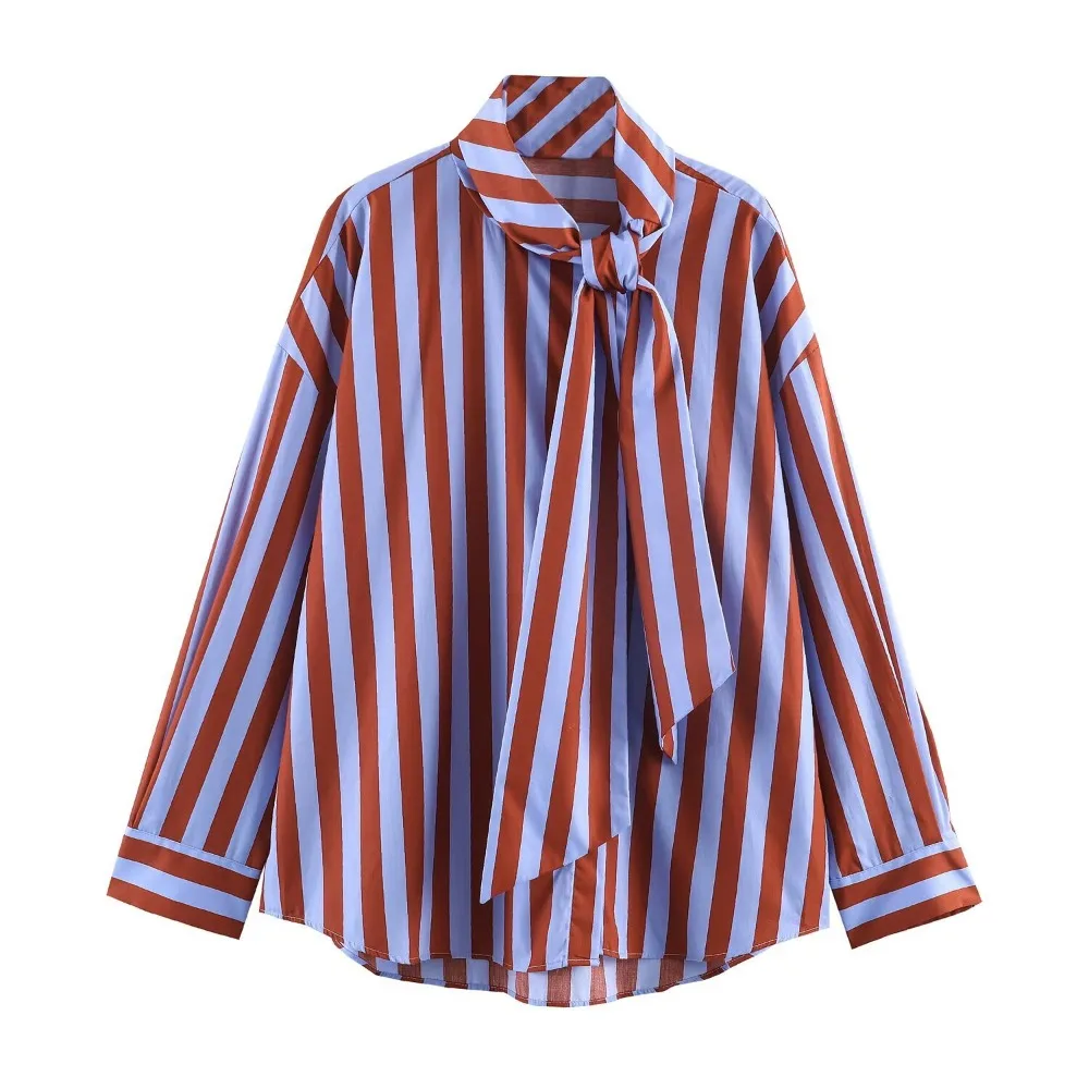 Женская блузка свободного кроя, простой дизайн, однобортная, в полоску, с контрастными полосками, удобный повседневный топ, модный аксессуар
Женская блузка свободного кроя, простой дизайн, однобортная, в полоску, с контрастными полосками, удобный повседневный топ, модный аксессуар