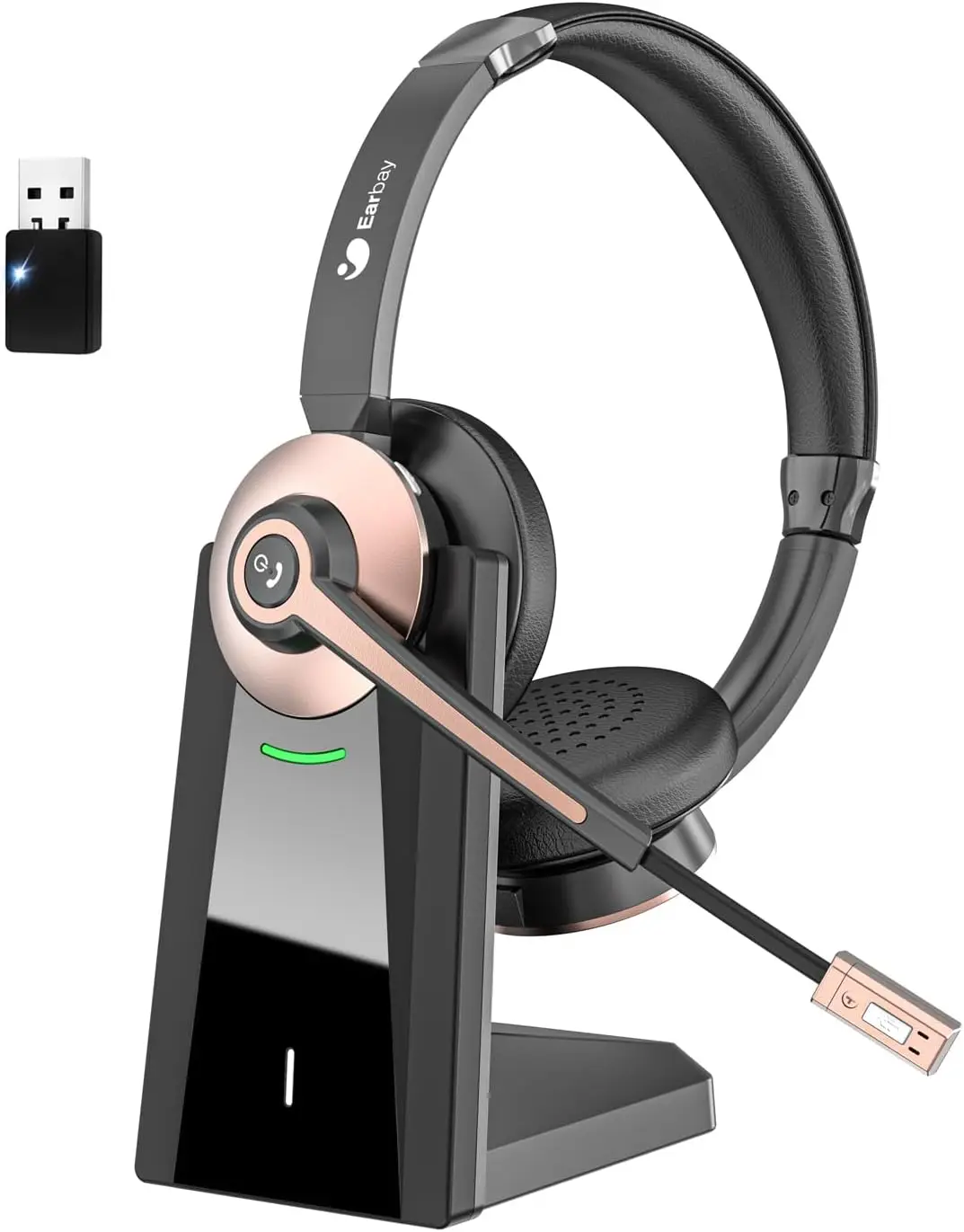 Wireless Bluetooth Headset with Noise Canceling Microphone & USB Dongle for PC Phone Office Meetings
Wireless Bluetooth Headset with Noise Canceling Microphone & USB Dongle for PC Phone Office Meetings