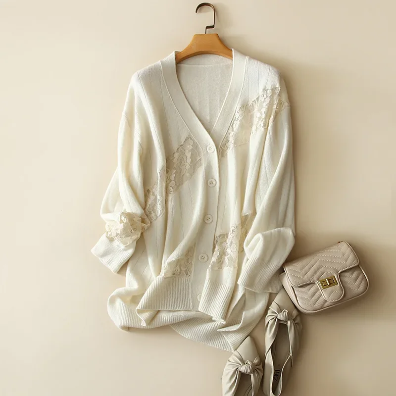 autumn winter new france chic 100% cashmere cardigan women lace up v neck buttons sweater knitted ladies elegant oversize tops
autumn winter new france chic 100% cashmere cardigan women lace up v neck buttons sweater knitted ladies elegant oversize tops
