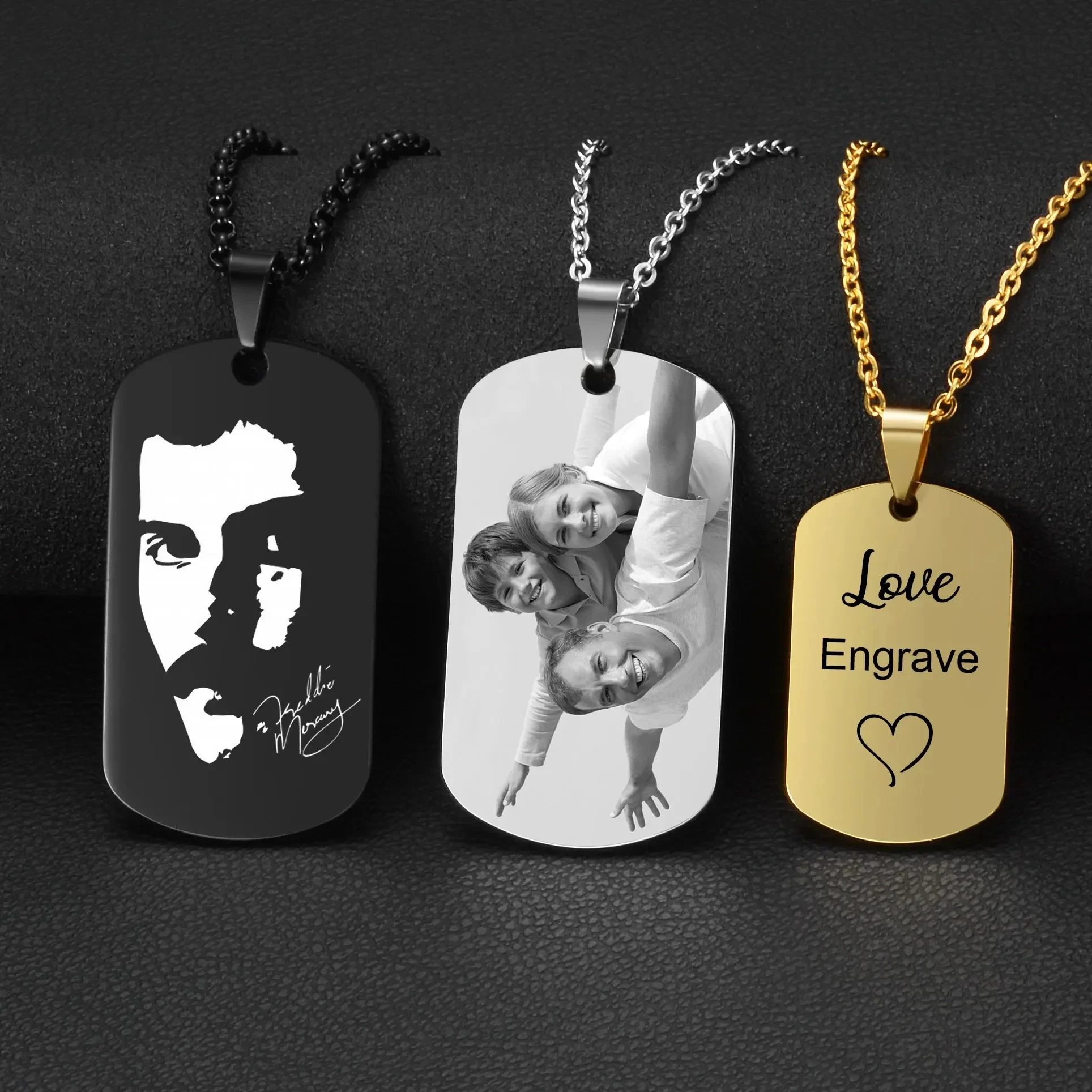 Custom Pictures Photo Necklace for Lovers Stainless Steel Engrave Family Name Plate Neck Pendant Dog ID Name Tag Gifts Punk Rock
Custom Pictures Photo Necklace for Lovers Stainless Steel Engrave Family Name Plate Neck Pendant Dog ID Name Tag Gifts Punk Rock