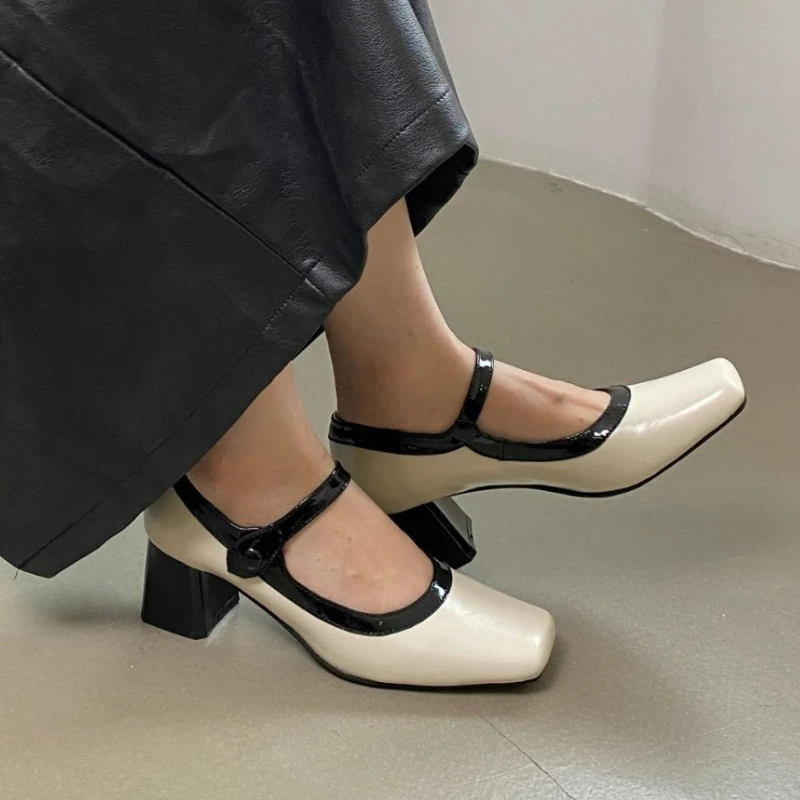 Brand Chunky Mary Jane Shoes Women Square Toe Pumps Shallow Buckle Elegant Dress Shoes Comfort Fashion Designer Footwear Women
Brand Chunky Mary Jane Shoes Women Square Toe Pumps Shallow Buckle Elegant Dress Shoes Comfort Fashion Designer Footwear Women