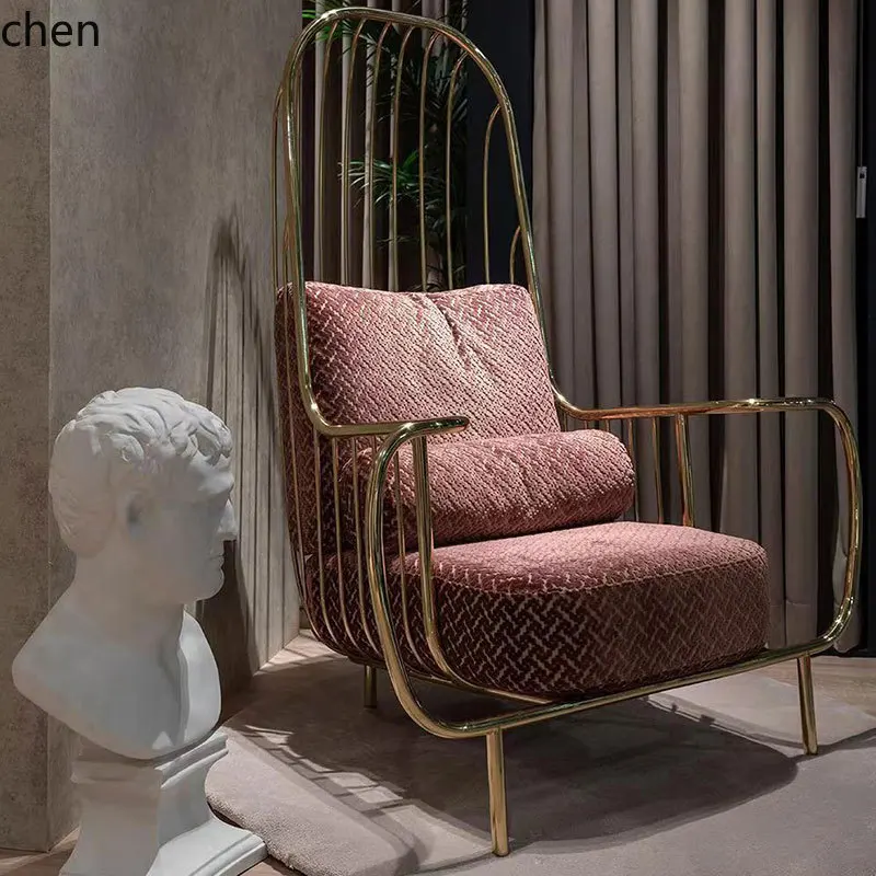 HYS Lobby Single Lounge Chair Creative Metal Stainless Steel Birdcage Sofa Chair
HYS Lobby Single Lounge Chair Creative Metal Stainless Steel Birdcage Sofa Chair