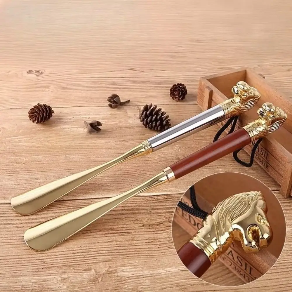 Shoe Spoon 32cm Metal Shoe Horn Lion/Horse Head Handheld Wood Handle Shoehorn Long Durable Portable Shoe Lifter Reduce Bending
Shoe Spoon 32cm Metal Shoe Horn Lion/Horse Head Handheld Wood Handle Shoehorn Long Durable Portable Shoe Lifter Reduce Bending