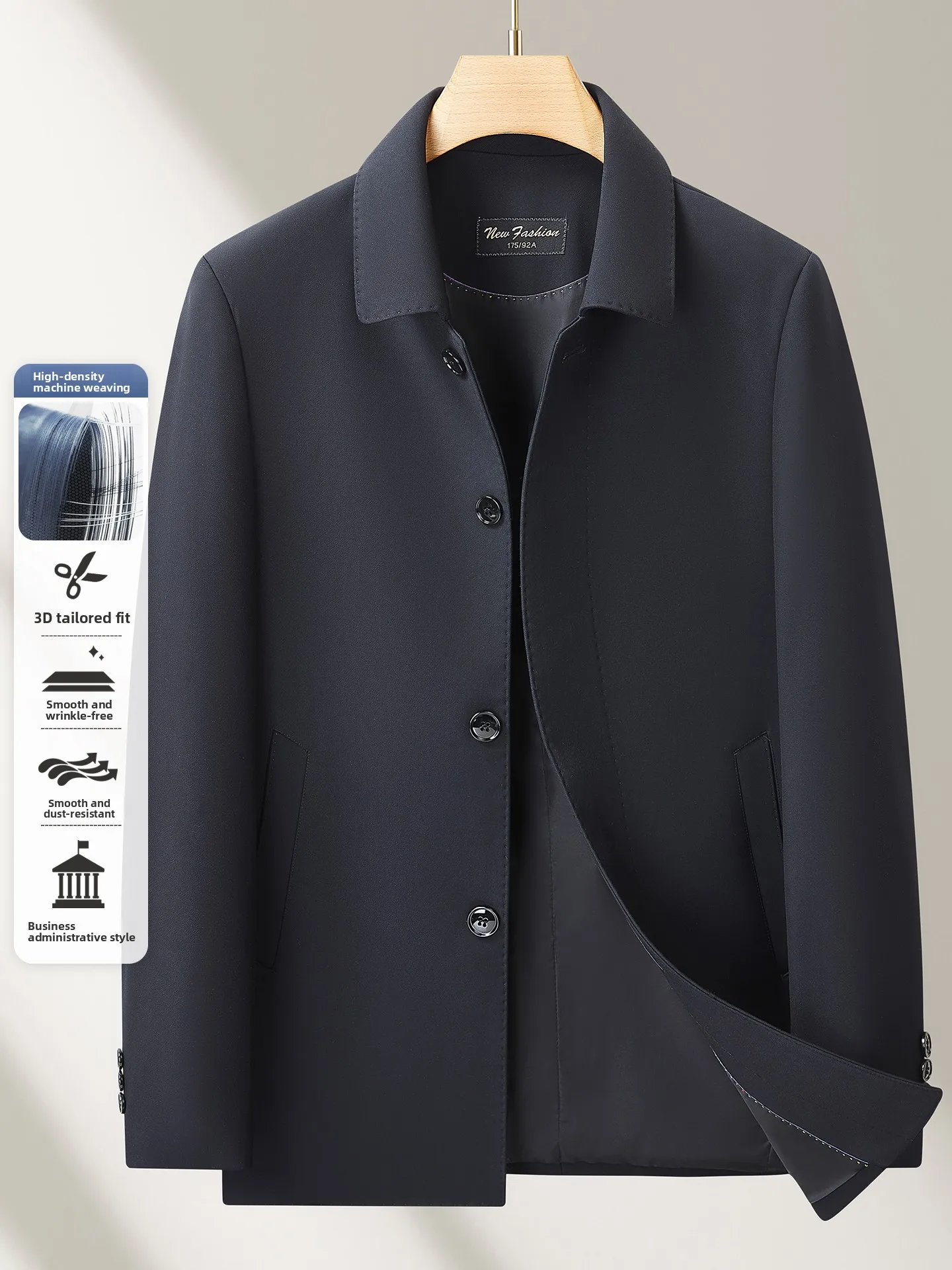 Men's Casual Long Coat Buttoned Jaet Busin Casual Large Size Spring Autumn Wear Classic Sle Polyester Blend Fabric
Men's Casual Long Coat Buttoned Jaet Busin Casual Large Size Spring Autumn Wear Classic Sle Polyester Blend Fabric