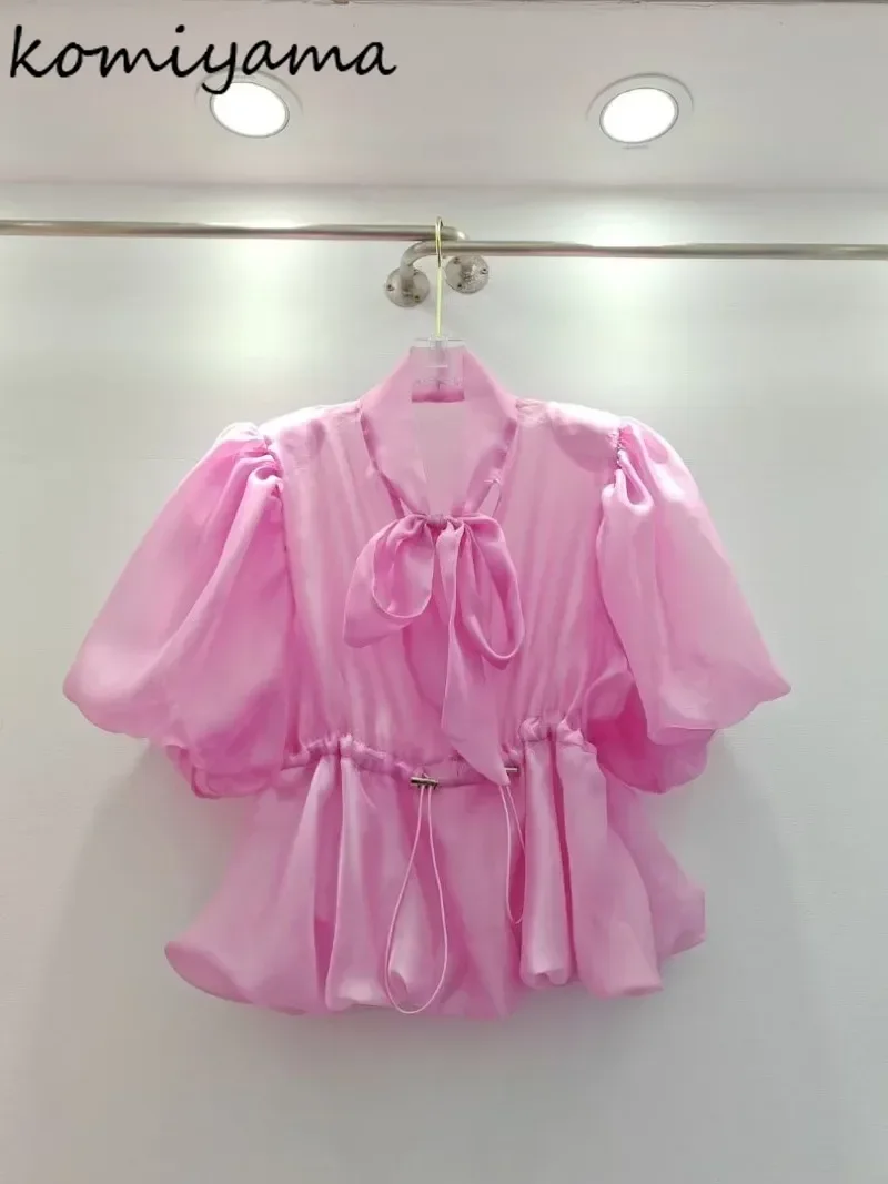 Lace-up Bow Blusas Mujer Short Bubble Sleeve Shirts & Blouses Drawstring Tunic Woman 2025 Clothing Summer Camisas New Ropa
Lace-up Bow Blusas Mujer Short Bubble Sleeve Shirts & Blouses Drawstring Tunic Woman 2025 Clothing Summer Camisas New Ropa