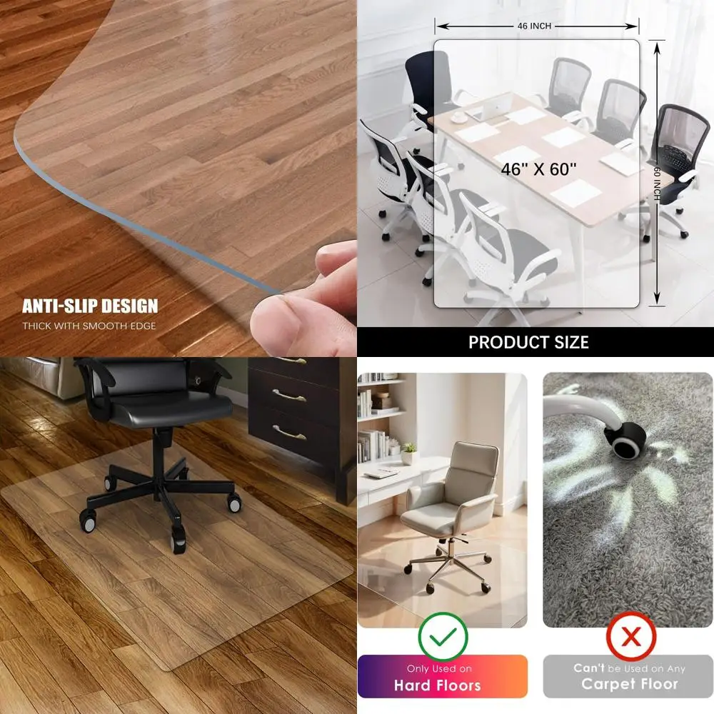 46x60 Transparent Floor Mat for Hardwood Floors - Office and Home Protection
46x60 Transparent Floor Mat for Hardwood Floors - Office and Home Protection