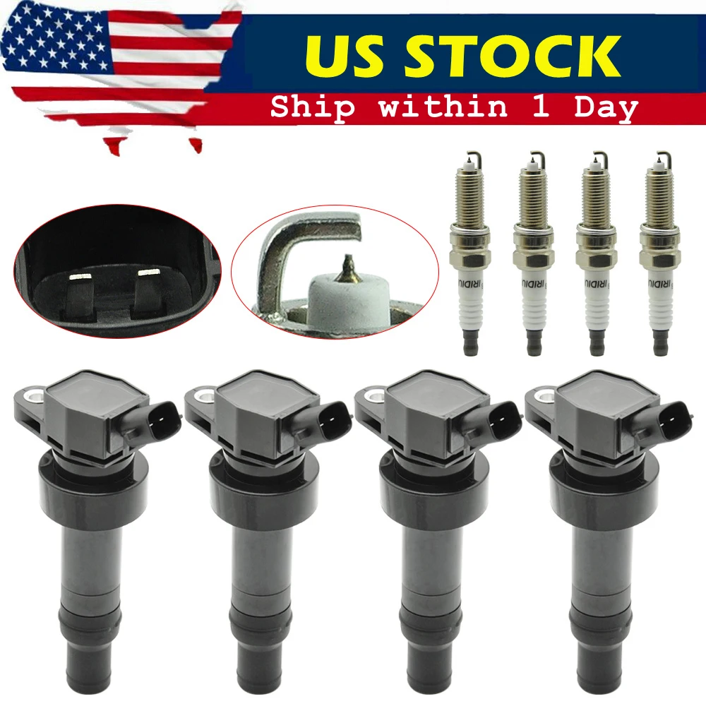 Pack of 4 Ignition Coil UF652 & 4 Iridium Spark Plug for 2011-2019 Kia Rio Soul Hyundai Accent Veloster Dodge Attitude 1.6L
Pack of 4 Ignition Coil UF652 & 4 Iridium Spark Plug for 2011-2019 Kia Rio Soul Hyundai Accent Veloster Dodge Attitude 1.6L