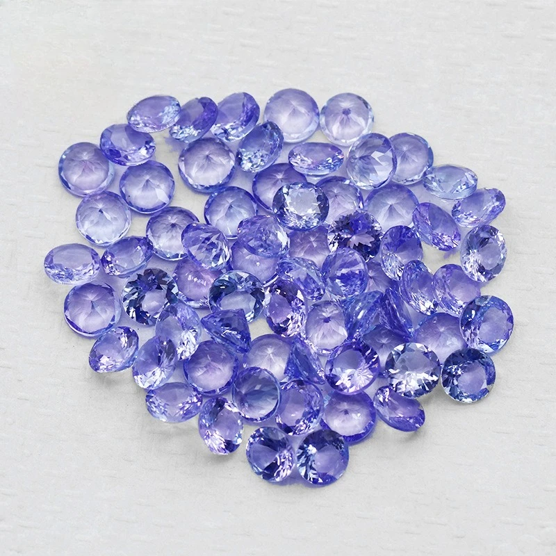 Natural tanzanite ring face round gemstone jewelry DIY matching stone
Natural tanzanite ring face round gemstone jewelry DIY matching stone
