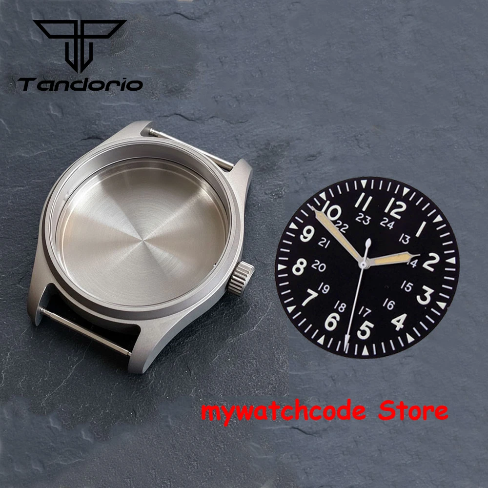 39mm Titanium Pilot NH35 Watch Case Dial Face Hands Set fit NH35 NH36 ETA2824 PT5000 Miyota 8215 821A Case Sapphire Glass 20ATM
39mm Titanium Pilot NH35 Watch Case Dial Face Hands Set fit NH35 NH36 ETA2824 PT5000 Miyota 8215 821A Case Sapphire Glass 20ATM