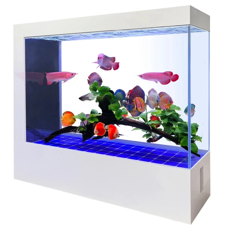 СУПЕРБЕЛАЯ стеклянная аквариум для гостиной, экологическая сменная фотография воды, роскошный большой пол, рыбный шар, экран 
СУПЕРБЕЛАЯ стеклянная аквариум для гостиной, экологическая сменная фотография воды, роскошный большой пол, рыбный шар, экран