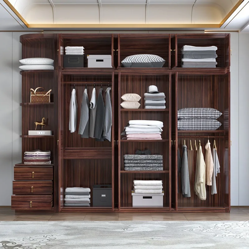 # Full Solid Wood Wardrobe Ebony Modern Simple Light Luxury Multi-functional Home Bedroom Small Apartment
# Full Solid Wood Wardrobe Ebony Modern Simple Light Luxury Multi-functional Home Bedroom Small Apartment