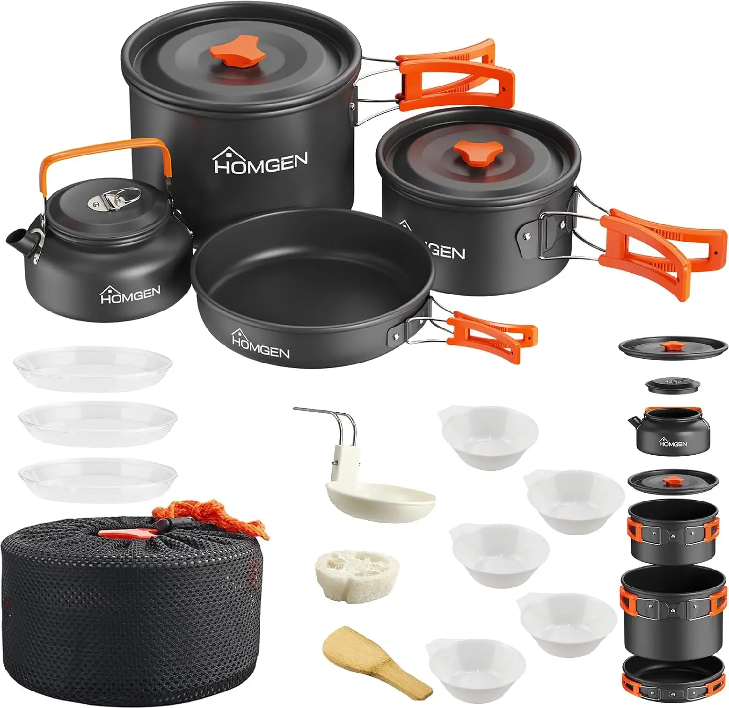 Portable Ultralight Anodized Aluminum Camping Cookware Set - Nesting Pot and Pan, 800ml Teapot, Complete 17-Piece System for
Portable Ultralight Anodized Aluminum Camping Cookware Set - Nesting Pot and Pan, 800ml Teapot, Complete 17-Piece System for