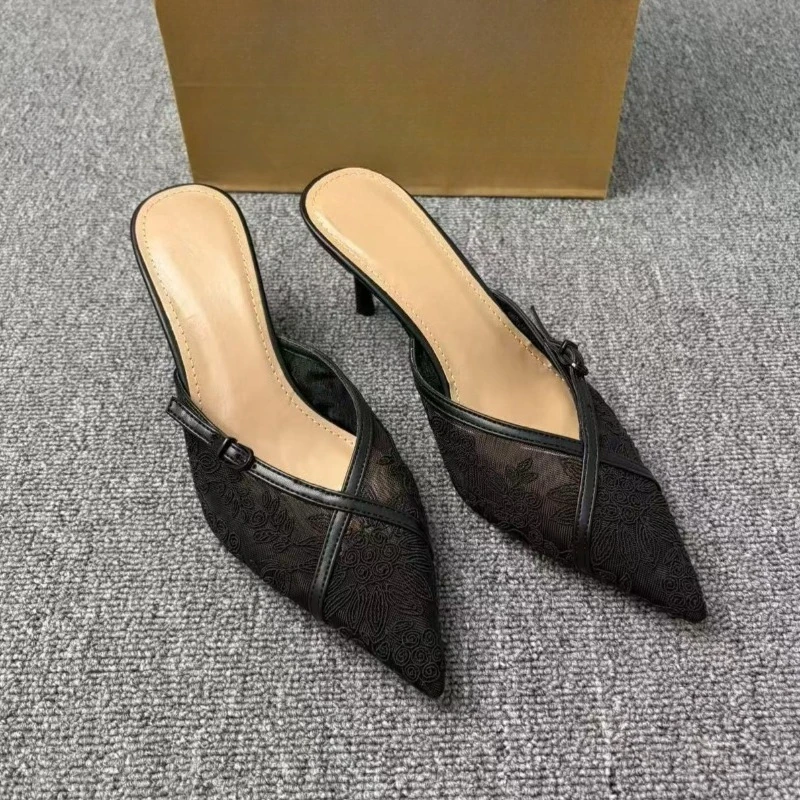 Women’s Pointed Toe Sandals Vintage Floral Mesh Lace Mule Heels Trendy Stiletto High Heel Summer Dress Wedding Daily Shoes
Women’s Pointed Toe Sandals Vintage Floral Mesh Lace Mule Heels Trendy Stiletto High Heel Summer Dress Wedding Daily Shoes
