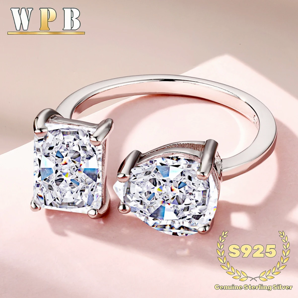 Genuine S925 Sterling Silver 7x9mm Pear & 6x8mm Radiant 8A Zircon Ring Adjustable Open Band Sparkling Wedding Engagement Jewelry
Genuine S925 Sterling Silver 7x9mm Pear & 6x8mm Radiant 8A Zircon Ring Adjustable Open Band Sparkling Wedding Engagement Jewelry