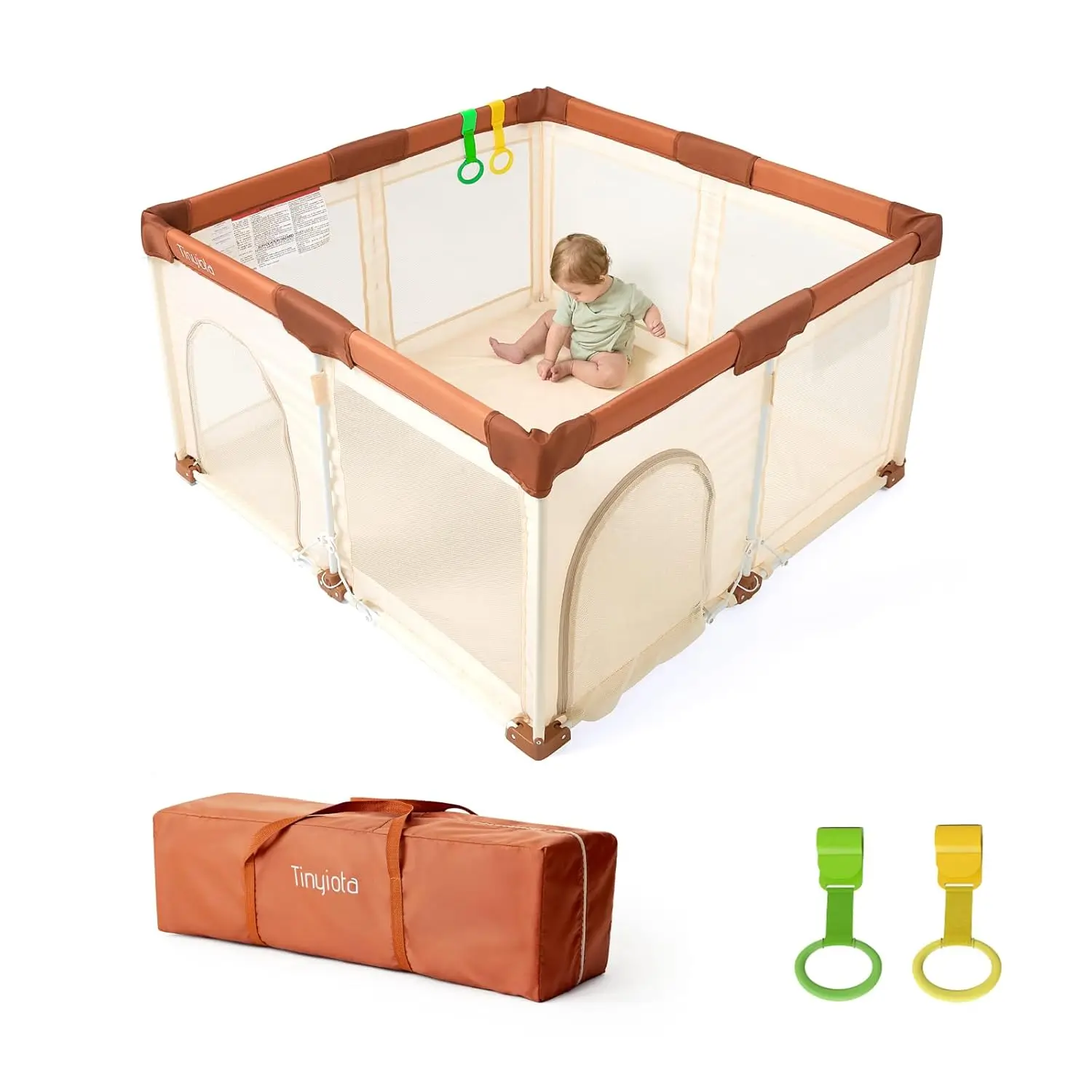 Tinyiota Foldable Baby Playpen, 50x50 Inch Portable Play Yard for Babies and Toddlers with Soft Breathable Mesh, Storage Bag & 2
Tinyiota Foldable Baby Playpen, 50x50 Inch Portable Play Yard for Babies and Toddlers with Soft Breathable Mesh, Storage Bag & 2
