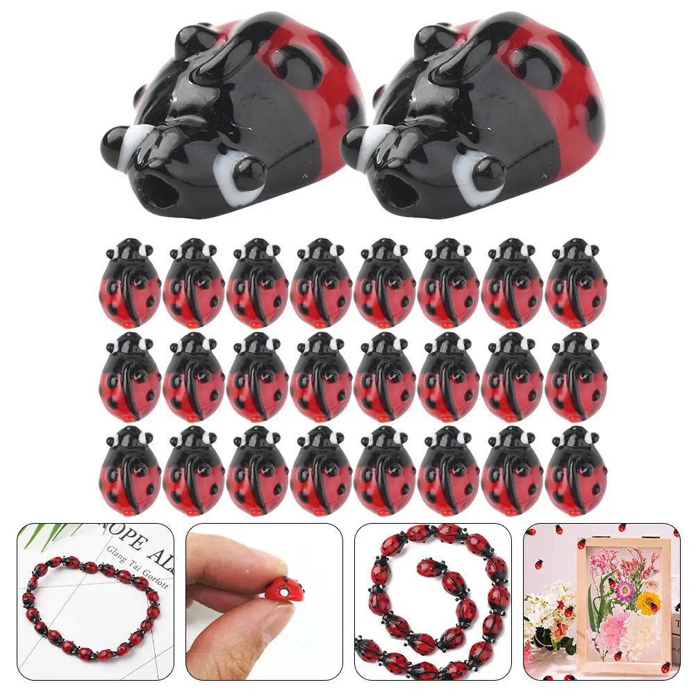 50Pcs Glass Bead Strings Stylish DIY Jewelry Beads for Crafts Handwork Decorative Ladybug Beads Ornaments Festival Supplies
50Pcs Glass Bead Strings Stylish DIY Jewelry Beads for Crafts Handwork Decorative Ladybug Beads Ornaments Festival Supplies