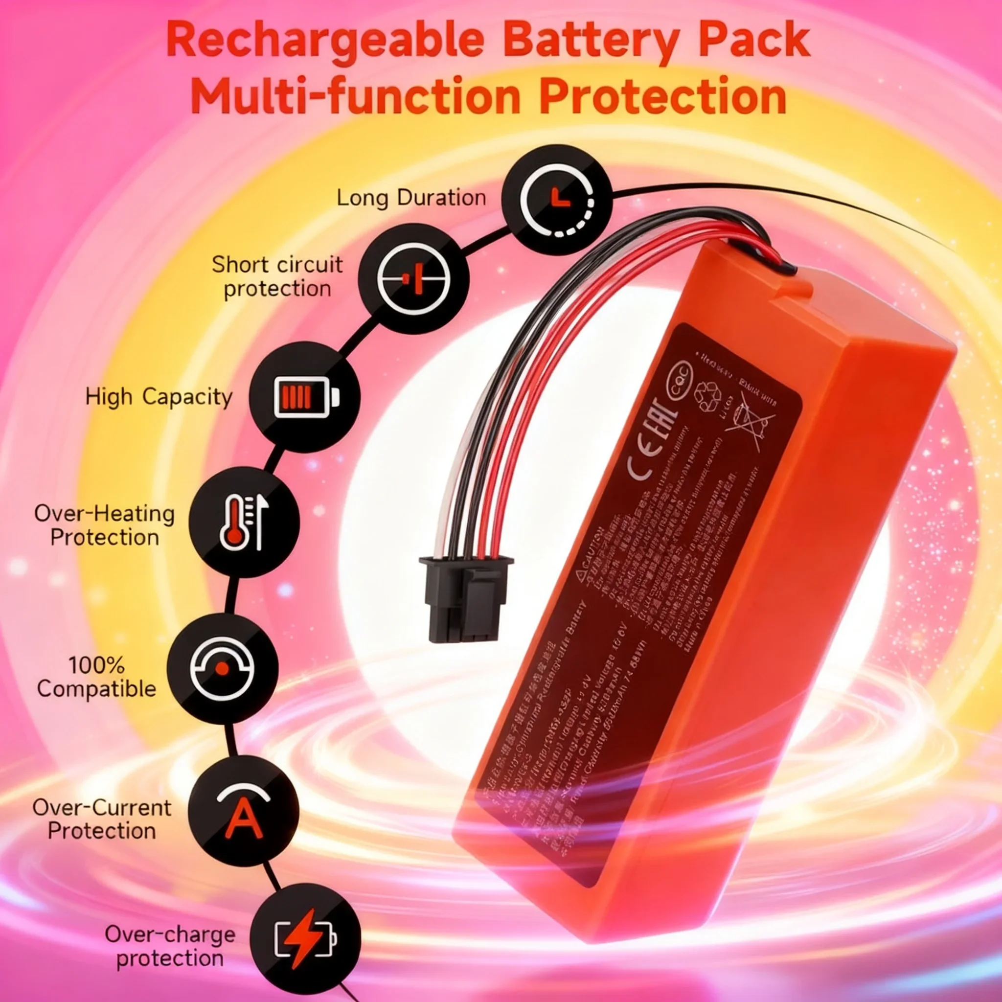 Аккумулятор 14.4V 7000mAh для робота-пылесоса Xiaomi MJST1S, MJST1S 2 Pro, MJST1SHW, MJSTS Mop 2, C101 (запасная часть)
Аккумулятор 14.4V 7000mAh для робота-пылесоса Xiaomi MJST1S, MJST1S 2 Pro, MJST1SHW, MJSTS Mop 2, C101 (запасная часть)