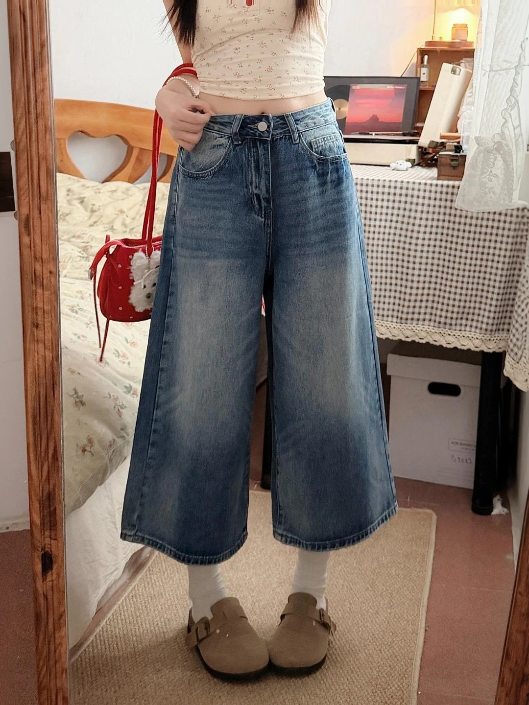 Retro Wide Leg Denim Jeans Women's Loose Fit Straight Leg Pants Summer plus Size Pear Body Shape Slimming High Waist Trousers
Retro Wide Leg Denim Jeans Women's Loose Fit Straight Leg Pants Summer plus Size Pear Body Shape Slimming High Waist Trousers