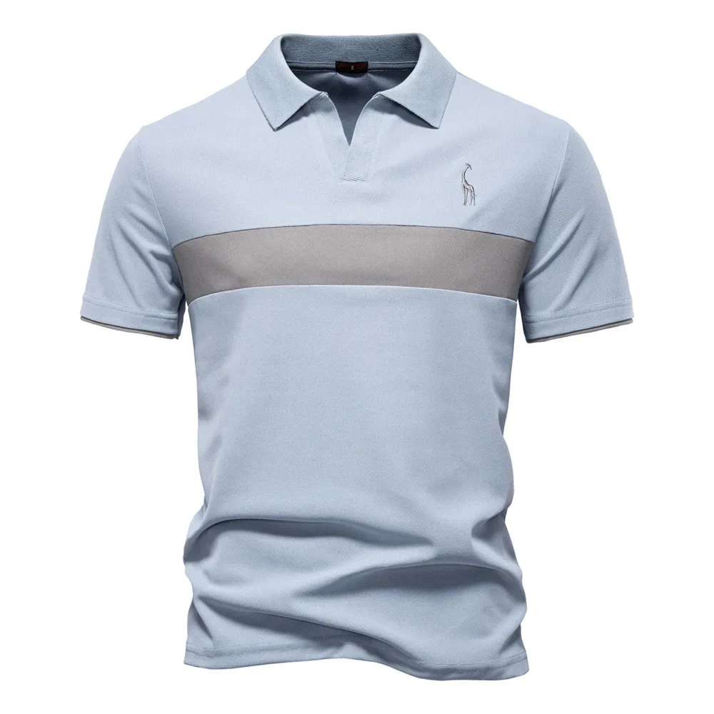 2025 New Men's Embroidery Summer Polos Short Sleeve Lapel V-Neck Polo Shirts for Men Patchwork Casual Business Tops Sports Tees
2025 New Men's Embroidery Summer Polos Short Sleeve Lapel V-Neck Polo Shirts for Men Patchwork Casual Business Tops Sports Tees