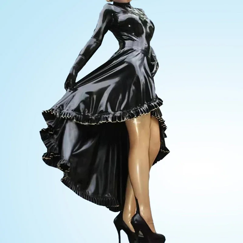 Women Sexy Fetish Model Cosplay Dovetail Dress Faux Latex Leather Long Mittens G-Taste Nightclub Party Costume Halloween Custom
Women Sexy Fetish Model Cosplay Dovetail Dress Faux Latex Leather Long Mittens G-Taste Nightclub Party Costume Halloween Custom