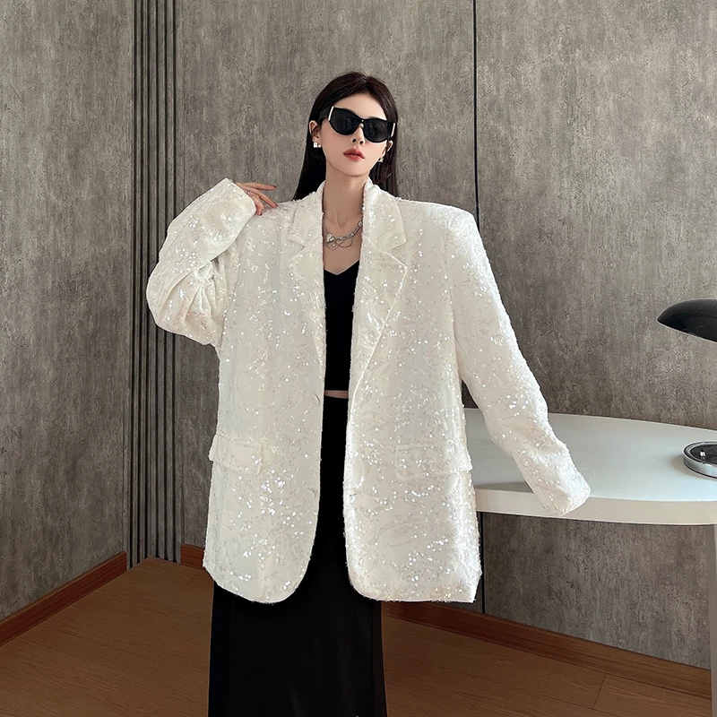 SuperAen художественные костюмы с вырезом и блестками для женщин, дизайнерский осенний новый свободный пиджак оверсайз с длинными рукавами и принтом
SuperAen художественные костюмы с вырезом и блестками для женщин, дизайнерский осенний новый свободный пиджак оверсайз с длинными рукавами и принтом