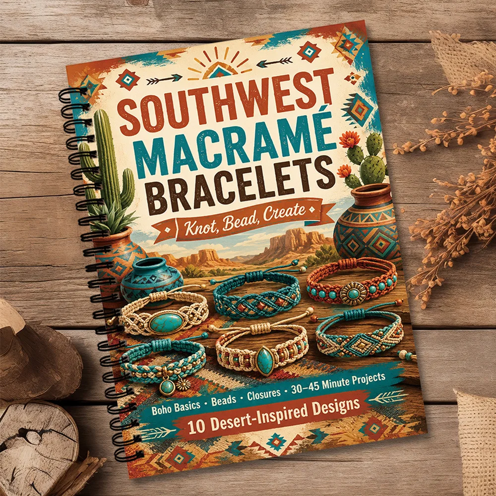 1pc Subject Notebooks, Macrame Bracelet Cover, Boho Cord Craft Journal, Step-by-Step Bead Tutorials, Beginner DIY Planner Gift
1pc Subject Notebooks, Macrame Bracelet Cover, Boho Cord Craft Journal, Step-by-Step Bead Tutorials, Beginner DIY Planner Gift