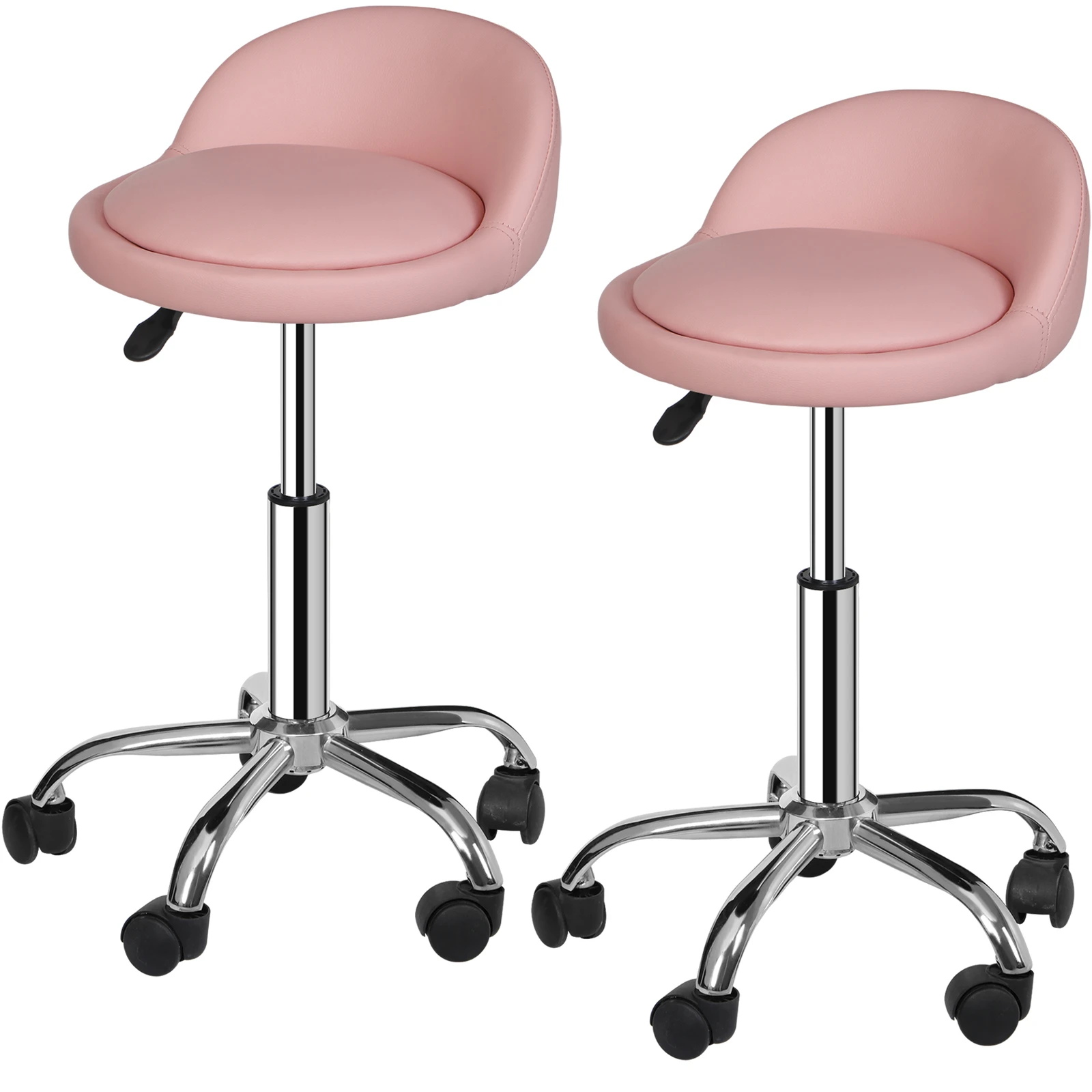 2PCS Adjustable Rolling Salon Stool PU Leather Hydraulic Swivel Chair Pink
2PCS Adjustable Rolling Salon Stool PU Leather Hydraulic Swivel Chair Pink