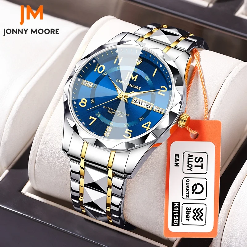JONNY MOORE 1023 Gift Box Watches for Man Trend Rhinestone Dial Calendar Waterproof Men Watch Stainless Steel Quartz Wristwatch
JONNY MOORE 1023 Gift Box Watches for Man Trend Rhinestone Dial Calendar Waterproof Men Watch Stainless Steel Quartz Wristwatch