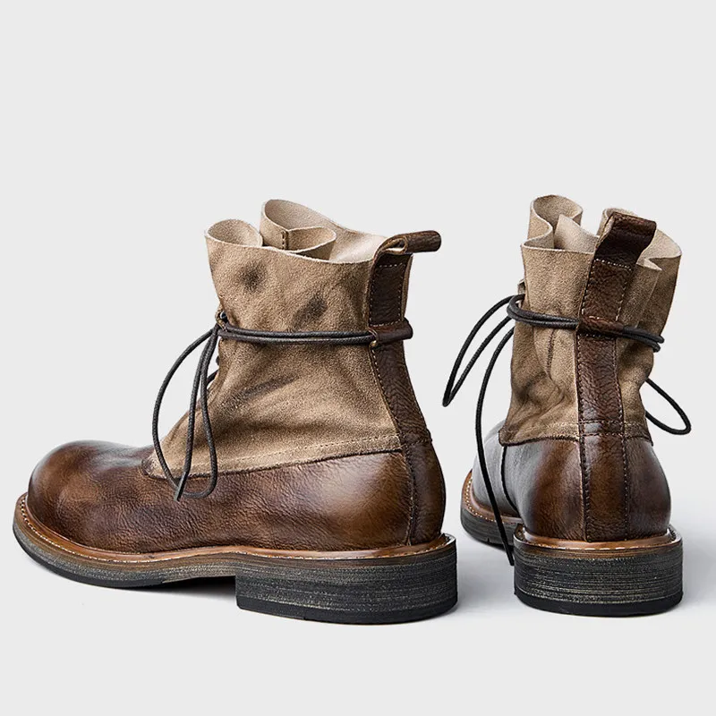 Retro round head handmade British style first layer cowhide American red wing leather boots
Retro round head handmade British style first layer cowhide American red wing leather boots