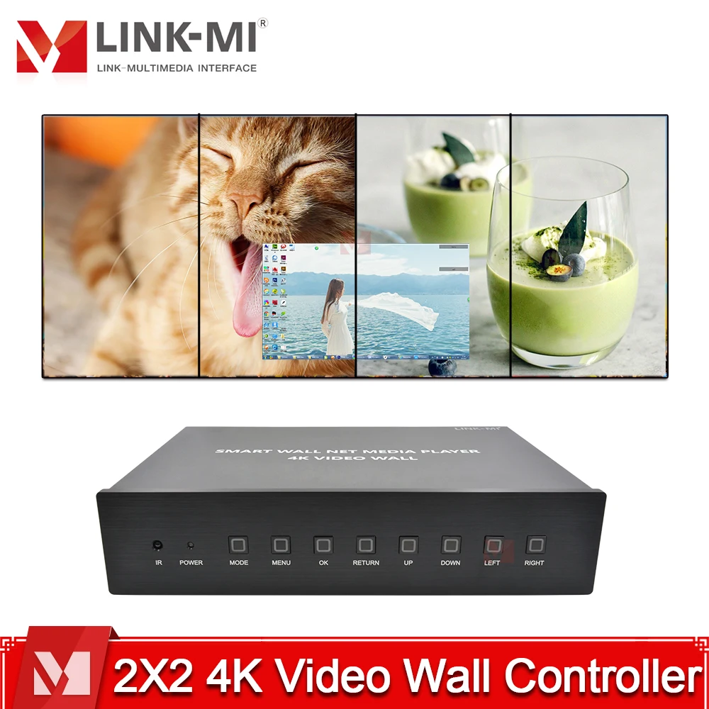 2X2 4K Video Wall Controller, 4HDMI Outputs, 4K@30Hz Input, USB3.0/TF Card, WIFI/Ethernet, Multi-Window Display, Remote Control
2X2 4K Video Wall Controller, 4HDMI Outputs, 4K@30Hz Input, USB3.0/TF Card, WIFI/Ethernet, Multi-Window Display, Remote Control