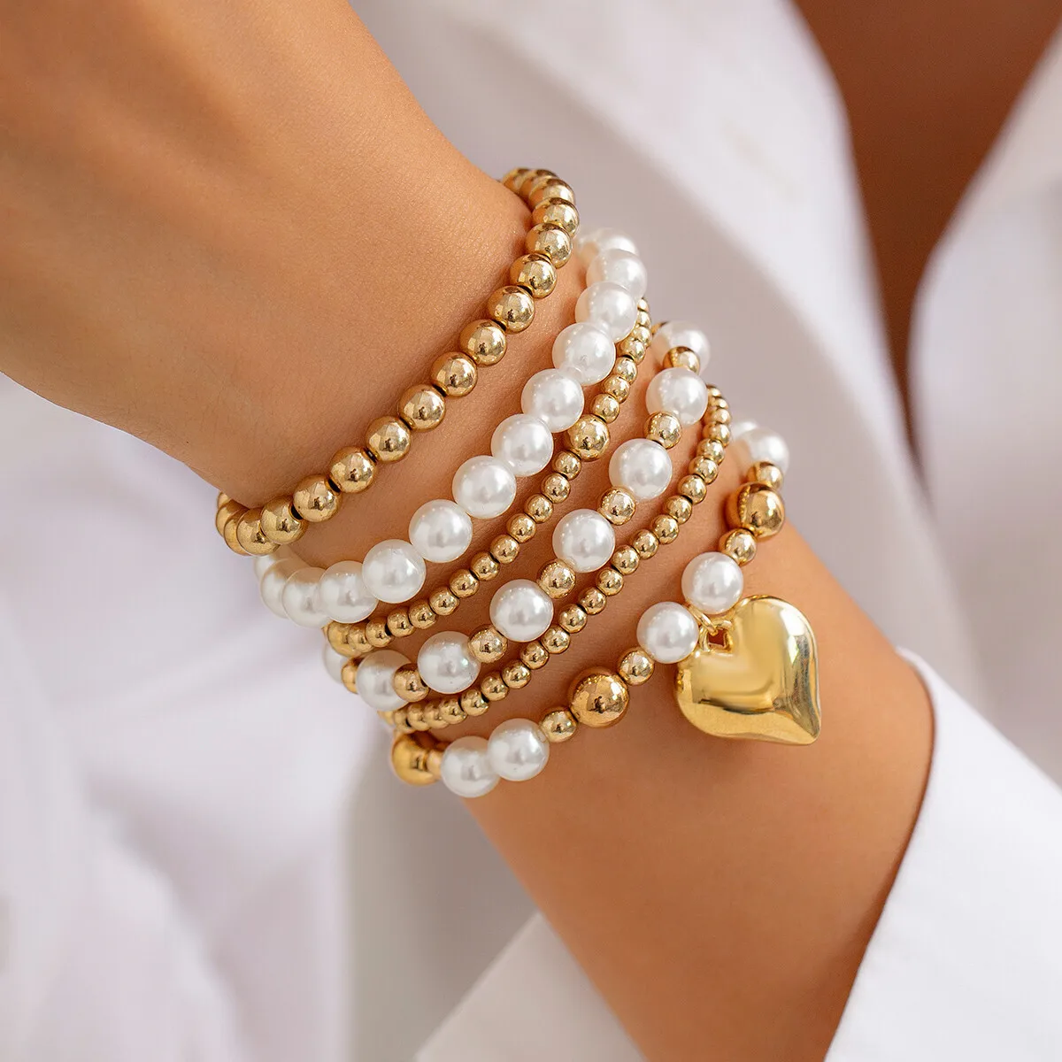 Salircon Fashion Elegant CCB Imitation Pearl Beads Chain Bracelet Set Women Simple Elastic Bracelet Jewelry Decoration Gift
Salircon Fashion Elegant CCB Imitation Pearl Beads Chain Bracelet Set Women Simple Elastic Bracelet Jewelry Decoration Gift