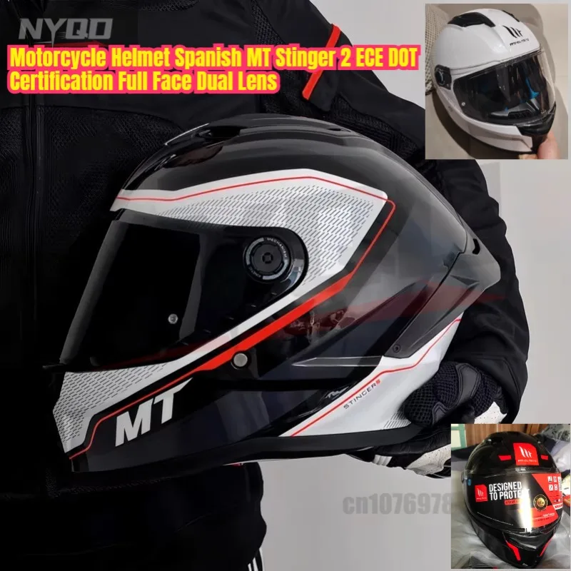Motorcycle Helmet Spanish MT Stinger 2 ECE DOT Certification Full Face Dual Lens Capacete Casco Para Moto Racing Capacetes Moto
Motorcycle Helmet Spanish MT Stinger 2 ECE DOT Certification Full Face Dual Lens Capacete Casco Para Moto Racing Capacetes Moto