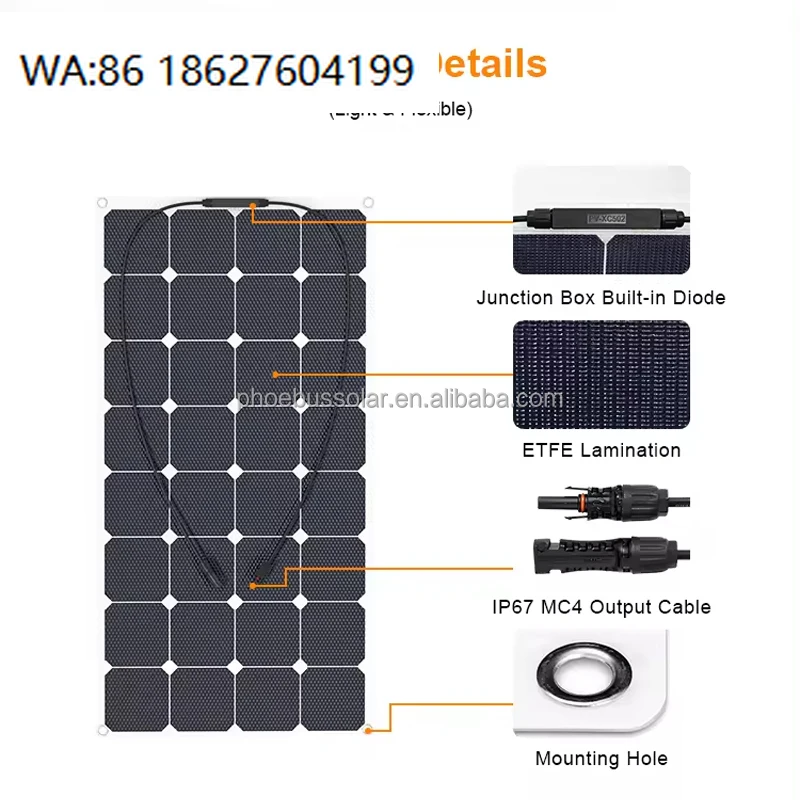 High Efficiency Shingled Flexible Solar Panels, Bendable Module Home Off Grid Power Generation
High Efficiency Shingled Flexible Solar Panels, Bendable Module Home Off Grid Power Generation