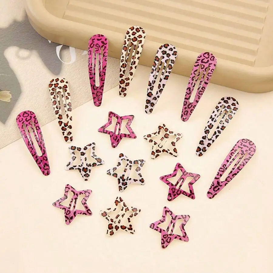 16pcs Women Leopard And Zebra Print Hair Clips Star And Water Drop Barrettes Hair Accessories
16pcs Women Leopard And Zebra Print Hair Clips Star And Water Drop Barrettes Hair Accessories
