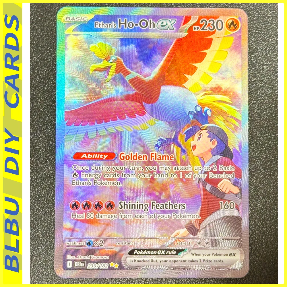 BLBU ACG PTCG Pocket Card Ethans Ho-Oh EX Cards Relief Texture Anime DIY Collection Cards Color Flash HP230 Basic Mew English
BLBU ACG PTCG Pocket Card Ethans Ho-Oh EX Cards Relief Texture Anime DIY Collection Cards Color Flash HP230 Basic Mew English