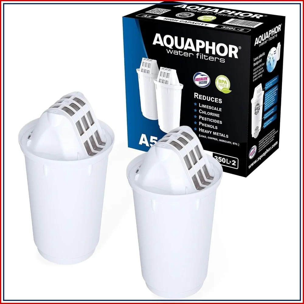 A5 Water Pitcher Replacement Filter 2 Pack - Reduces Limescale, Chlorine & Heavy Metals
A5 Water Pitcher Replacement Filter 2 Pack - Reduces Limescale, Chlorine & Heavy Metals