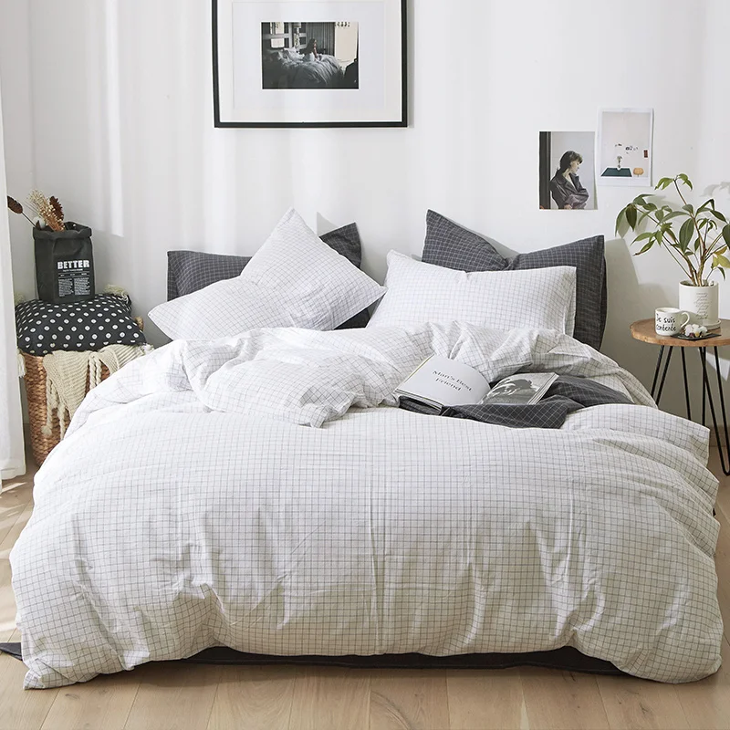 AHSNME High Quality 100% Cotton Duvet Cover Set White Checkque Quilt Cover Plus Pillowcase Pure Cotton Comforter Cover Sets
AHSNME High Quality 100% Cotton Duvet Cover Set White Checkque Quilt Cover Plus Pillowcase Pure Cotton Comforter Cover Sets