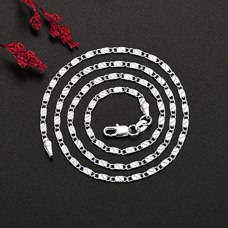 925 Sterling Silver fine 2MM flat Clavicle chains Necklaces for Men Women wedding party Jewelry Christmas gifts 40-75cm
925 Sterling Silver fine 2MM flat Clavicle chains Necklaces for Men Women wedding party Jewelry Christmas gifts 40-75cm