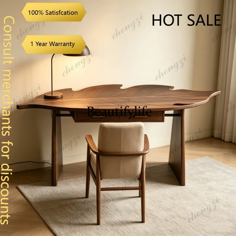 CC New Chinese style solid wood leaf desk North American ash wood special-shaped art desk modern
CC New Chinese style solid wood leaf desk North American ash wood special-shaped art desk modern