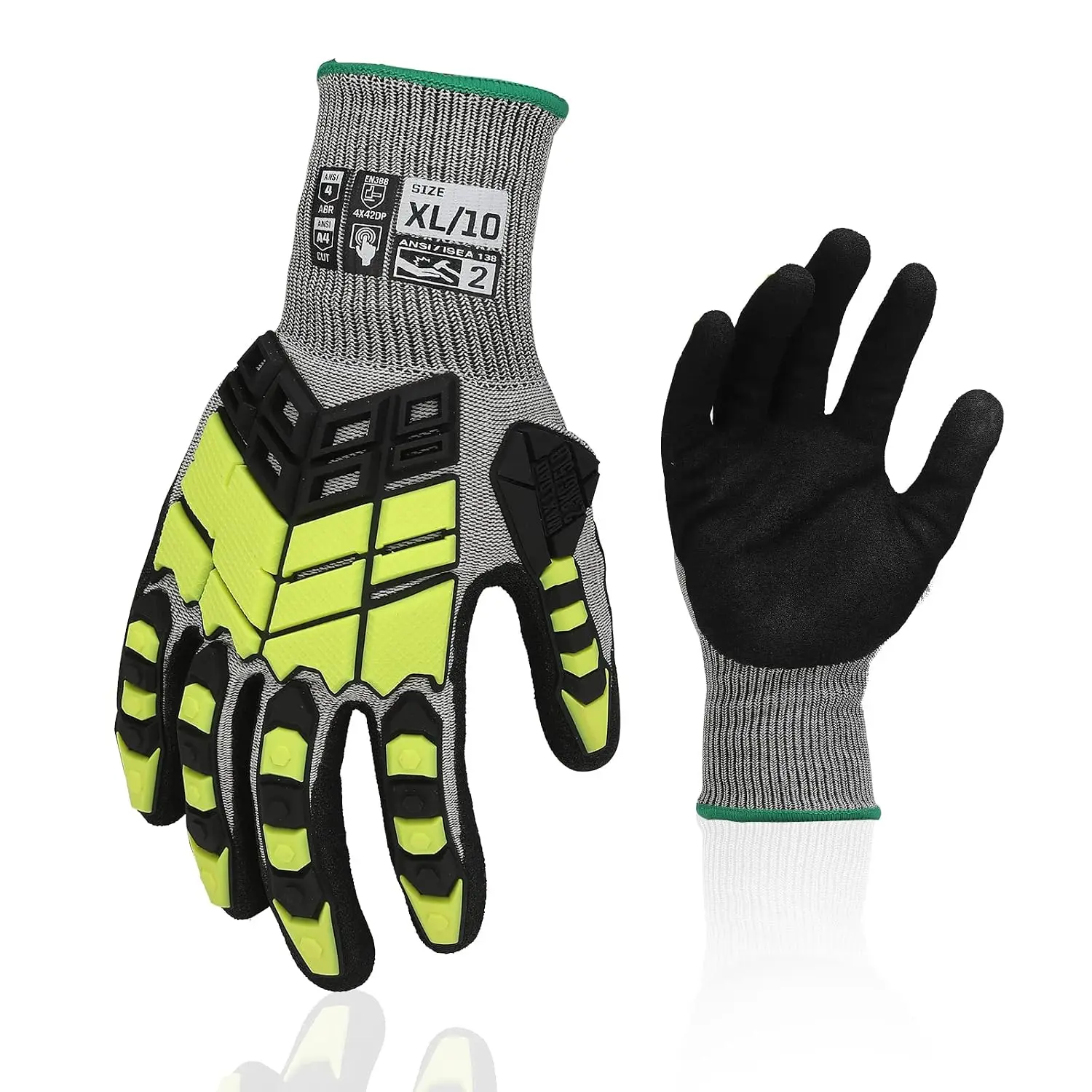 Cut Resistant Impact Gloves, ANSI A4, Touch Screen, Nitrile Grip, Heavy Duty for Work, X-Large
Cut Resistant Impact Gloves, ANSI A4, Touch Screen, Nitrile Grip, Heavy Duty for Work, X-Large