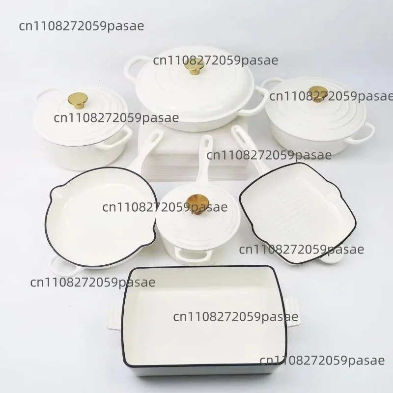 Cast iron enamel cookware set including Dutch pan and frying pan, healthy uncoated non-stick cast iron cookware
Cast iron enamel cookware set including Dutch pan and frying pan, healthy uncoated non-stick cast iron cookware