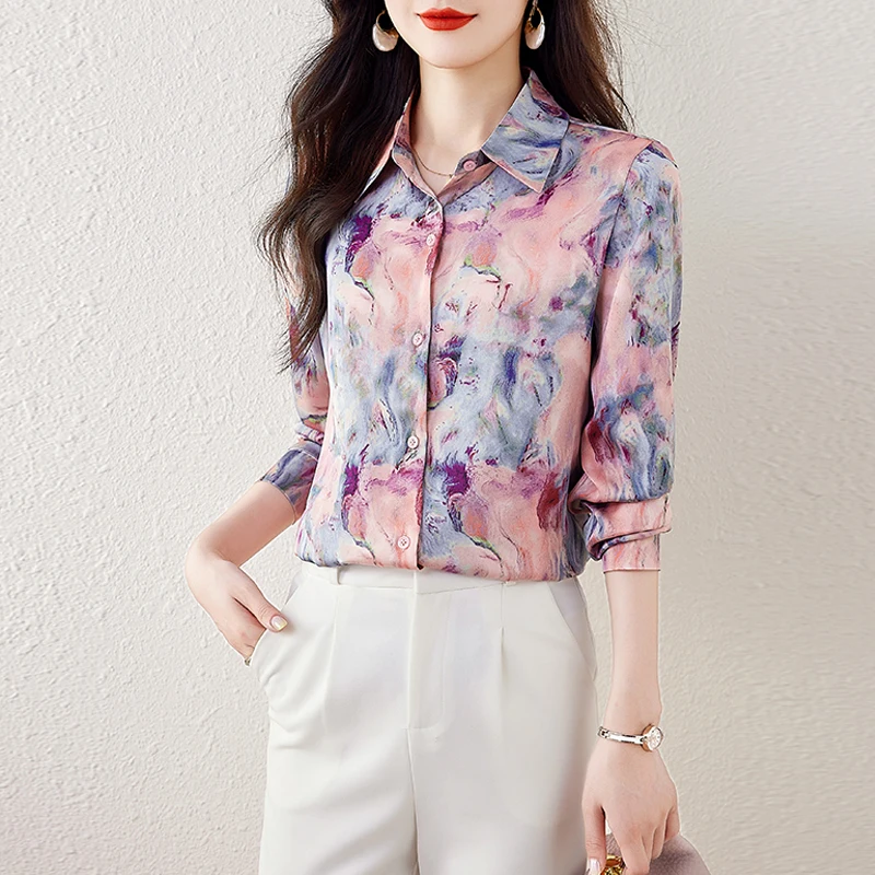 Elegant Women Printed Shirts 2025 Spring Summer Long Sleeve Lapel Button-up Female Casual Blouses Office Ladies Tops Camisas
Elegant Women Printed Shirts 2025 Spring Summer Long Sleeve Lapel Button-up Female Casual Blouses Office Ladies Tops Camisas