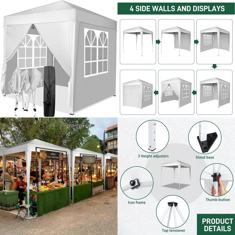 Portable Outdoor Instant Canopy Shelter with 4 Sides and Carry Bag for Commercial Events and Outdoor Gatherings
Portable Outdoor Instant Canopy Shelter with 4 Sides and Carry Bag for Commercial Events and Outdoor Gatherings