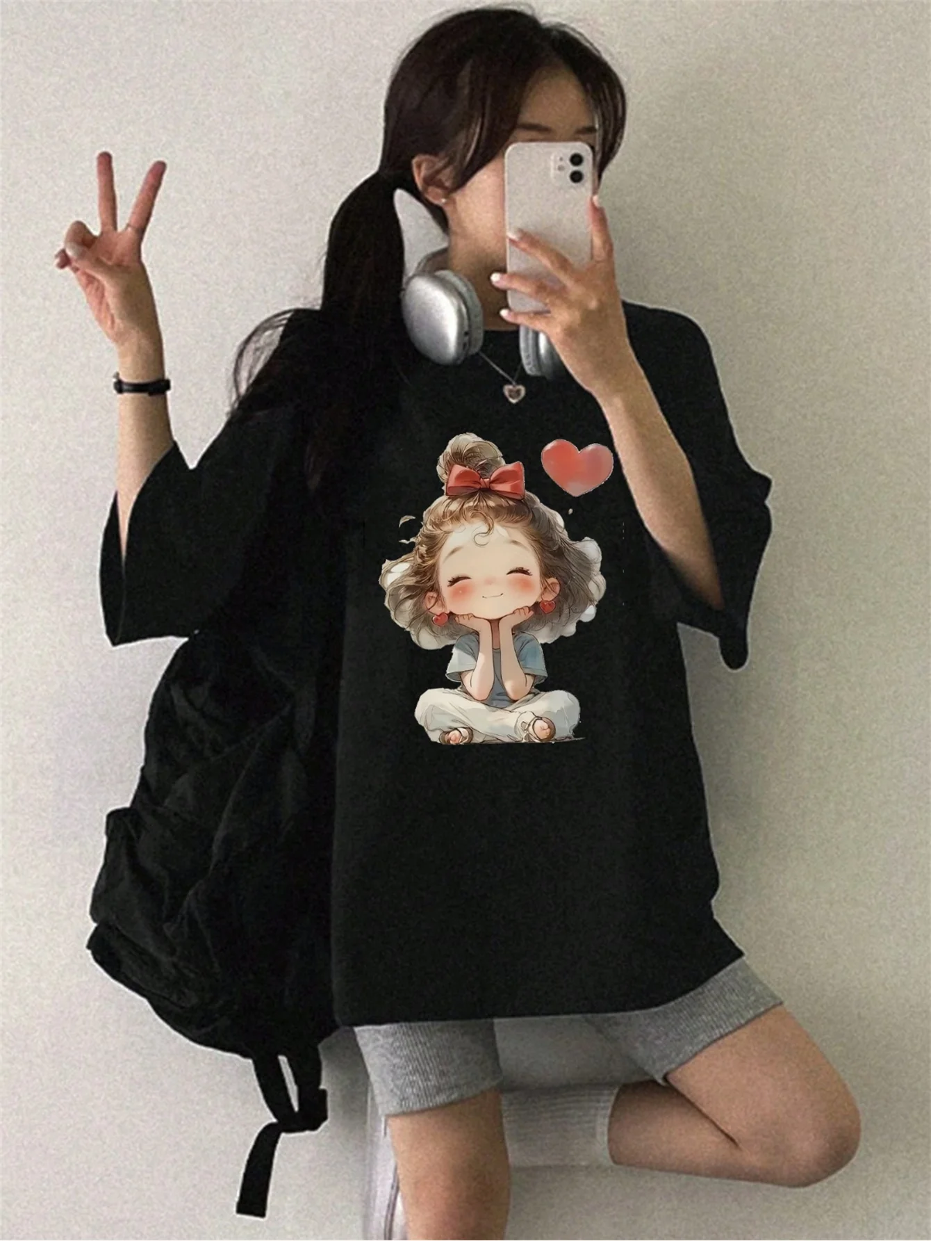 Round Neck Lightweight and Breathable Summer Casual Women'S Soft Cartoon Print T-Shirt Short Sleeves
Round Neck Lightweight and Breathable Summer Casual Women'S Soft Cartoon Print T-Shirt Short Sleeves