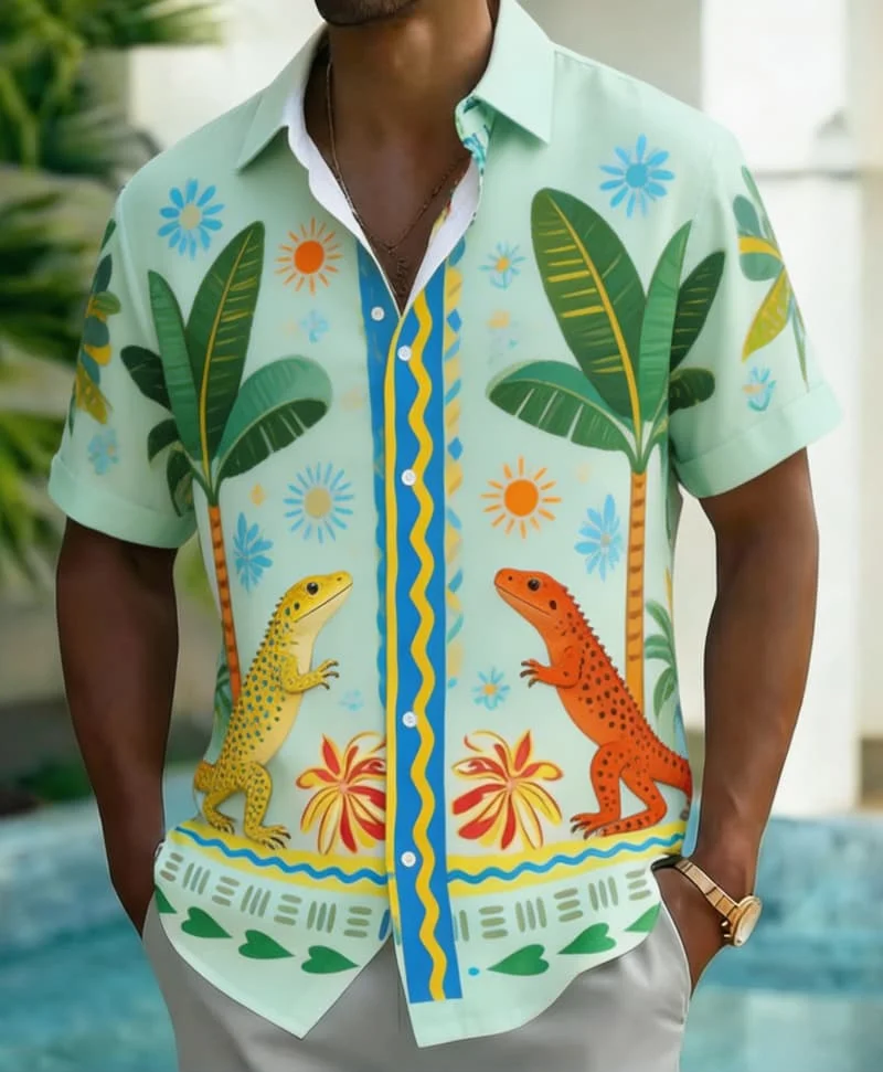 Men's fun and rustic design style shirt, suitable for vacation looks, party dressing, street style, and daily fashion
Men's fun and rustic design style shirt, suitable for vacation looks, party dressing, street style, and daily fashion
