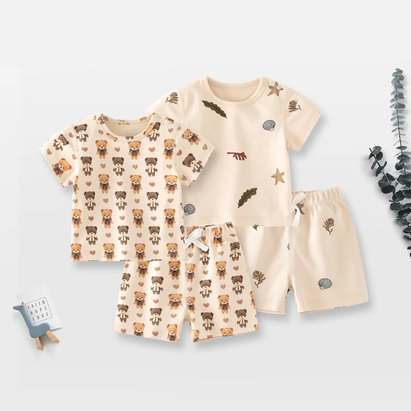 2023 Cotton Baby Shorts Set Short Sleeve Shirt Pants Cartoon Print T-shirt Kids Boy Girl Summer Clothes 3-36M
2023 Cotton Baby Shorts Set Short Sleeve Shirt Pants Cartoon Print T-shirt Kids Boy Girl Summer Clothes 3-36M