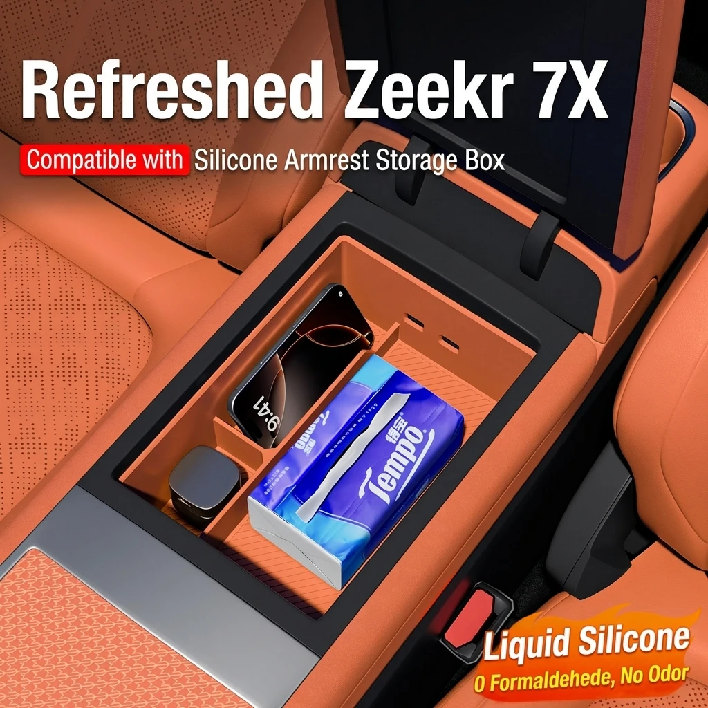For NEW 2026 ZEEKR 7X Central Control Armrest Box Storage Box Organizer Silicone Protective Tray Protective Pad Car Accessories
For NEW 2026 ZEEKR 7X Central Control Armrest Box Storage Box Organizer Silicone Protective Tray Protective Pad Car Accessories