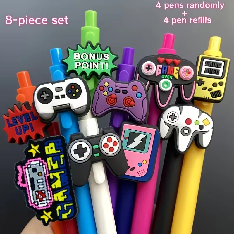8 colorful game themed ballpoint pens (4 random pens+4 pen cores) specially designed for players with retractable ballpoint pens
8 colorful game themed ballpoint pens (4 random pens+4 pen cores) specially designed for players with retractable ballpoint pens